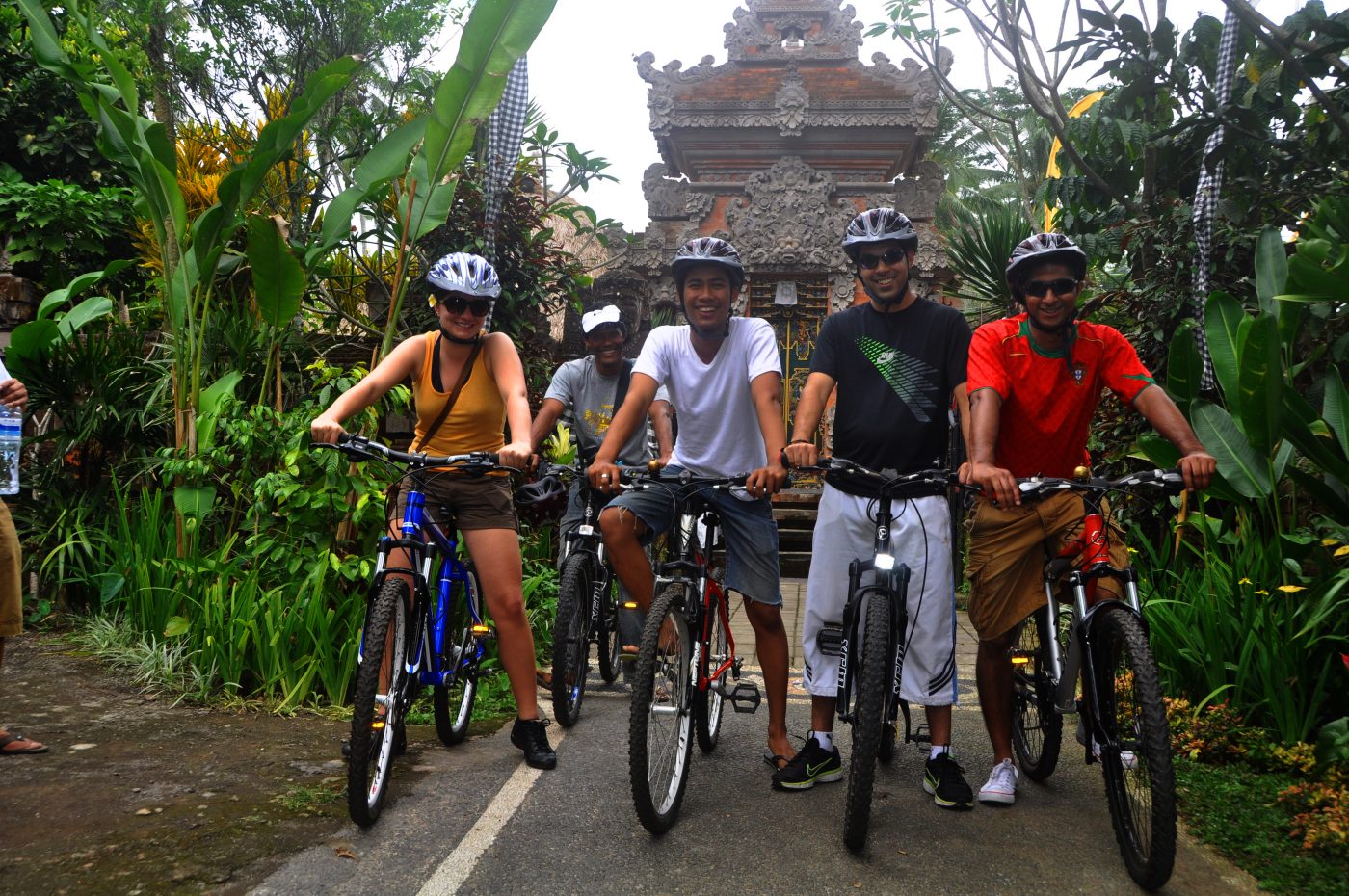 Cycling through the village