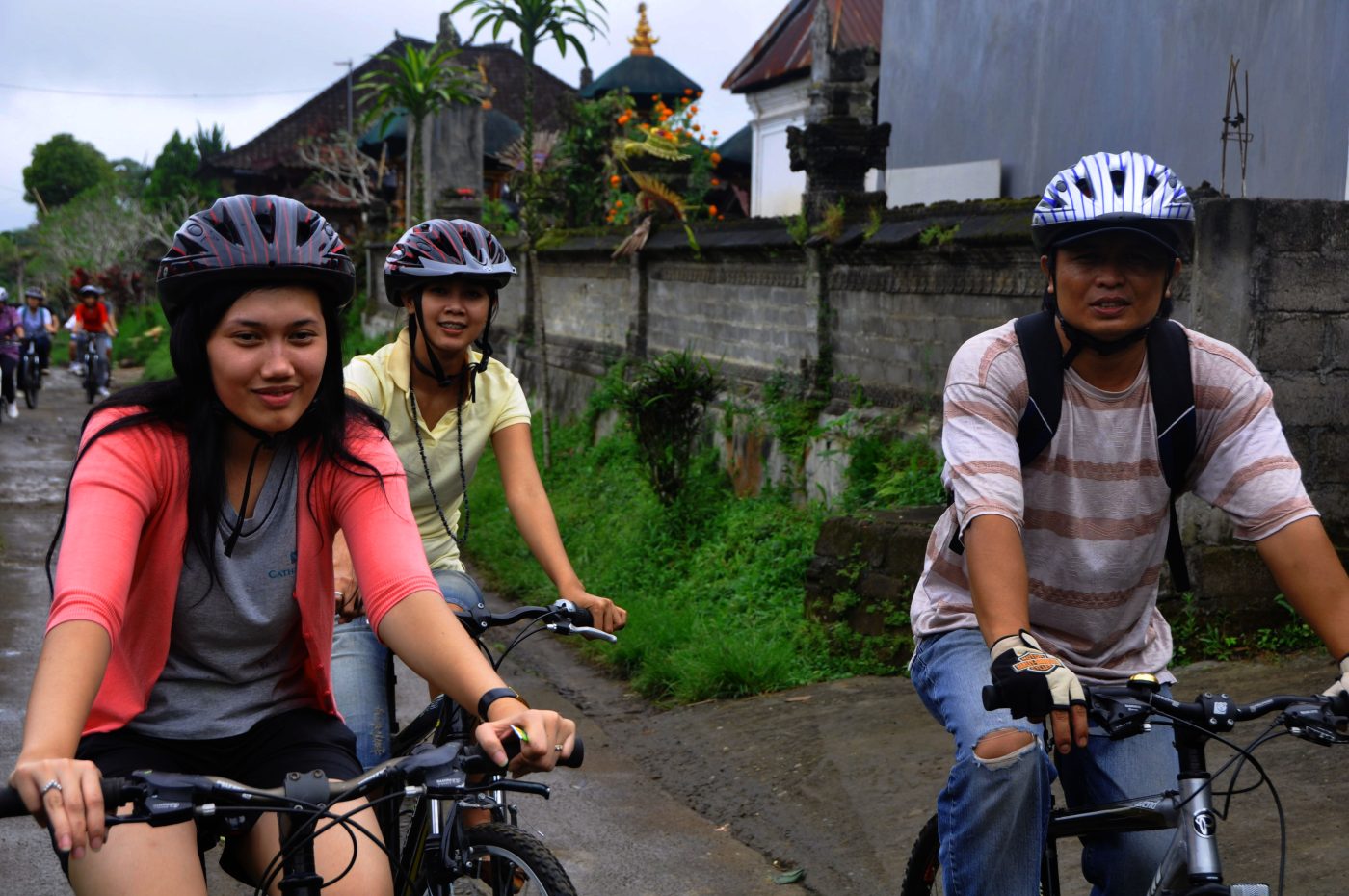 Cycling through the village