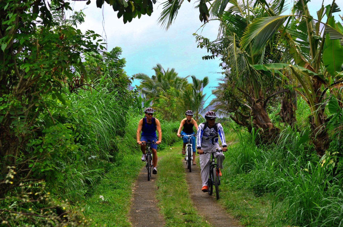 Cycling through the village